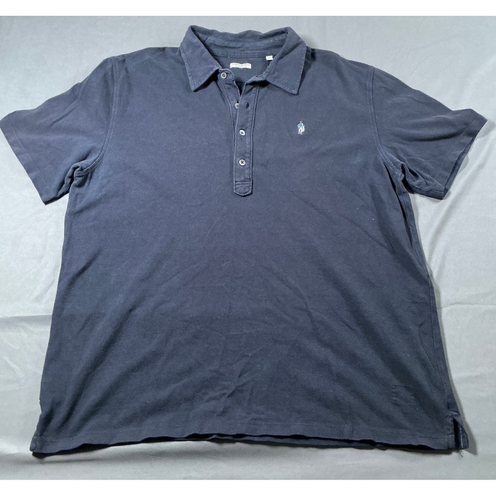 OOBE Brand Mens XL Navy Cotton Pique Short Sleeve Polo Shirt Embroidered Logo